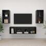 Muebles de salón de pared 4 pzas madera ingeniería negro brillo von , TV-Möbel - Ref: Foro24-3079878, Preis: 152,48 €, Rabatt: %