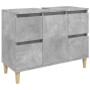 Armario de lavabo madera contrachapada gris hormigón 80x33x60cm de , Tocadores de baño - Ref: Foro24-821272, Precio: 93,64 €,...