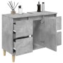 Armario de lavabo madera contrachapada gris hormigón 80x33x60cm de , Tocadores de baño - Ref: Foro24-821272, Precio: 93,64 €,...
