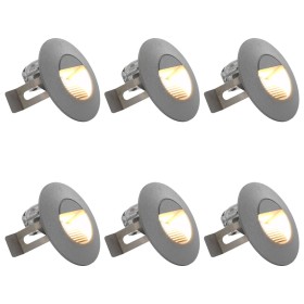 Lámparas LED de pared para jardín 6 uds. redonda plateada 5 W by , Outdoor lighting - Ref: Foro24-45655, Price: 48,71 €, Disc...