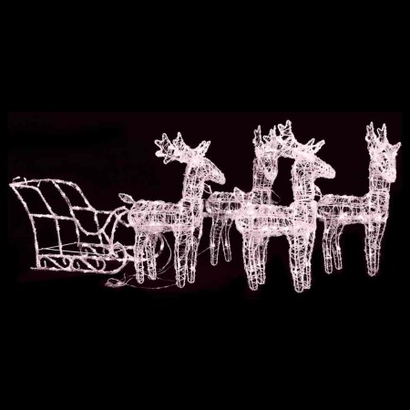 Decoración navideña renos y trineo acrílico 280x28x55 cm by , Christmas lights - Ref: Foro24-328524, Price: 149,81 €, Discoun...