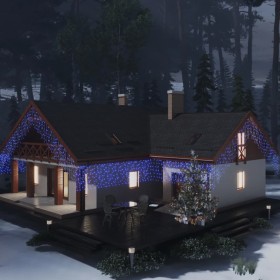 Cortina luces carámbano 10m 400 LED azul 8 funciones by , Christmas lights - Ref: Foro24-328913, Price: 30,41 €, Discount: %