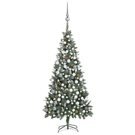 Árbol de Navidad helado con luces, bolas y piñas 210 cm by , Christmas trees - Ref: Foro24-3077897, Price: 161,23 €, Discount: %