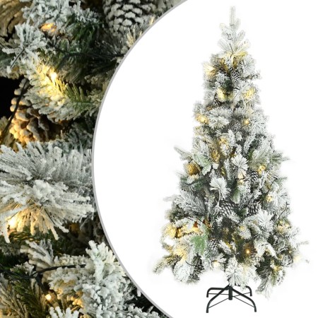 Árbol de Navidad con nieve, luces LED y piñas PVC y PE 225 cm von , Weihnachtsbäume - Ref: Foro24-3094562, Preis: 250,54 €, R...