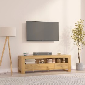 Mueble de TV madera maciza de teca 110x30x35 cm de , Muebles TV - Ref: Foro24-340872, Precio: 152,61 €, Descuento: %