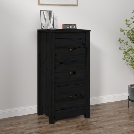 Aparador de madera maciza de pino negro 40x35x80 cm by , Sideboards - Ref: Foro24-813747, Price: 99,63 €, Discount: %
