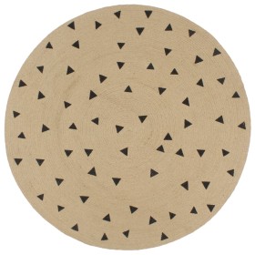 Alfombra de yute tejida a mano estampado de triángulos 90 cm de , Alfombras - Ref: Foro24-133689, Precio: 63,21 €, Descuento: %