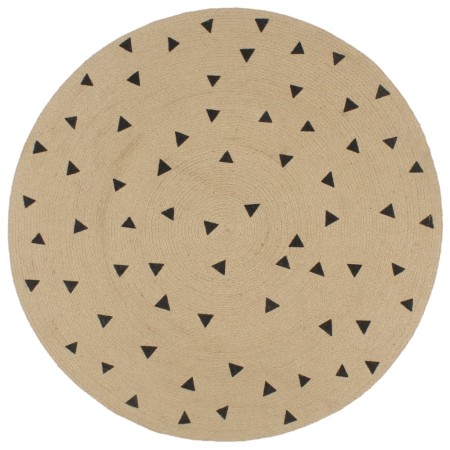 Alfombra de yute tejida a mano estampado de triángulos 90 cm by , Rugs - Ref: Foro24-133689, Price: 64,06 €, Discount: %