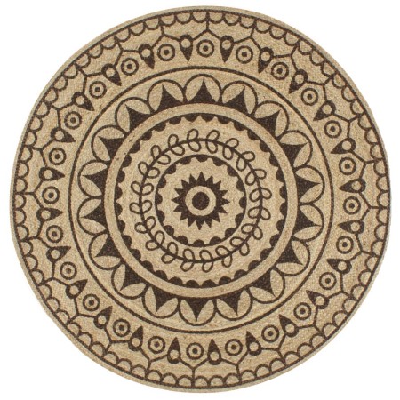 Alfombra de yute tejida a mano estampado marrón oscuro 120 cm von , Teppiche - Ref: Foro24-133705, Preis: 48,50 €, Rabatt: %