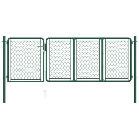 Puerta de jardín de acero verde 100x350 cm by , garden gates - Ref: Foro24-144439, Price: 350,63 €, Discount: %