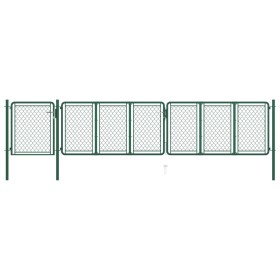 Puerta de jardín de acero verde 100x495 cm de , Puertas de jardín - Ref: Foro24-144451, Precio: 506,99 €, Descuento: %