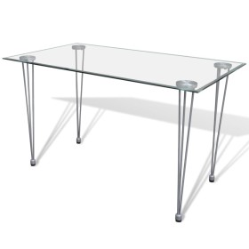 Mesa de comedor con superficie de vidrio transparente de , Mesas de cocina y de comedor - Ref: Foro24-241487, Precio: 279,55 ...