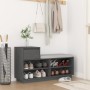 Mueble zapatero de madera maciza de pino gris 110x34x61 cm by , Shoe racks and shoe organizers - Ref: Foro24-814451, Price: 1...