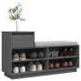 Mueble zapatero de madera maciza de pino gris 110x34x61 cm by , Shoe racks and shoe organizers - Ref: Foro24-814451, Price: 1...