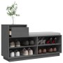 Mueble zapatero de madera maciza de pino gris 110x34x61 cm by , Shoe racks and shoe organizers - Ref: Foro24-814451, Price: 1...