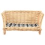 Cesta para perros con cojín sauce natural 50x33x30 cm by , Beds for dogs - Ref: Foro24-170773, Price: 63,13 €, Discount: %