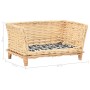 Cesta para perros con cojín sauce natural 50x33x30 cm by , Beds for dogs - Ref: Foro24-170773, Price: 63,13 €, Discount: %
