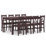 Conjunto de comedor 9 piezas madera de pino marrón oscuro von , Möbelsets für Küchen und Esszimmer - Ref: Foro24-283389, Prei...