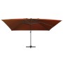 Sombrilla de jardín voladiza con luces LED terracota 400x300 cm de , Sombrillas - Ref: Foro24-312319, Precio: 280,08 €, Descu...