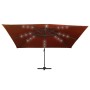 Sombrilla de jardín voladiza con luces LED terracota 400x300 cm de , Sombrillas - Ref: Foro24-312319, Precio: 280,08 €, Descu...