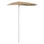 Sombrilla de jardín semicircular con palo taupe 180x90 cm de , Sombrillas - Ref: Foro24-315562, Precio: 28,22 €, Descuento: %