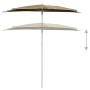 Sombrilla de jardín semicircular con palo taupe 180x90 cm de , Sombrillas - Ref: Foro24-315562, Precio: 28,22 €, Descuento: %
