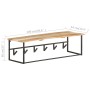 Perchero con borde natural madera maciza de acacia 100x34x38 cm von , Hut- und Garderobenständer - Ref: Foro24-320250, Preis:...