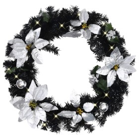 Corona de Navidad con luces LED verde 60 cm PVC by , Christmas lights - Ref: Foro24-320977, Price: 49,91 €, Discount: %