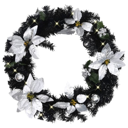 Corona de Navidad con luces LED verde 60 cm PVC by , Christmas lights - Ref: Foro24-320977, Price: 49,91 €, Discount: %