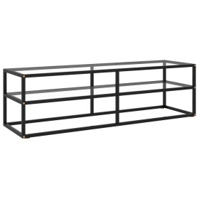 Mueble para TV negro con vidrio templado negro 140x40x40 cm de , Muebles TV - Ref: Foro24-322863, Precio: 126,76 €, Descuento: %