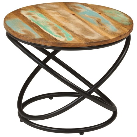 Mesa de centro madera maciza reciclada y acero Ø50x40 cm by , Coffee table - Ref: Foro24-352023, Price: 143,06 €, Discount: %
