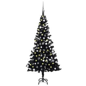 Árbol de Navidad preiluminado con luces y bolas negro 150 cm by , Christmas trees - Ref: Foro24-3077675, Price: 49,33 €, Disc...