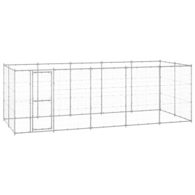 Perrera de exterior de acero galvanizado 12,1 m² von , Hundehütten und Zäune - Ref: Foro24-3082309, Preis: 495,50 €, Rabatt: %