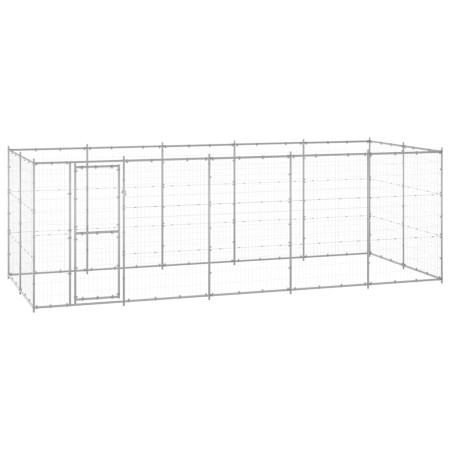 Perrera de exterior de acero galvanizado 12,1 m² von , Hundehütten und Zäune - Ref: Foro24-3082309, Preis: 495,50 €, Rabatt: %