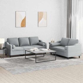 Juego de sofás con cojines 2 piezas tela gris claro von , Sofas - Ref: Foro24-3201850, Preis: 511,65 €, Rabatt: %