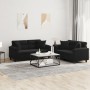 Juego de sofás con cojines 2 piezas tela microfibra negro von , Sofas - Ref: Foro24-3202329, Preis: 569,26 €, Rabatt: %