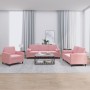 Juego de sofás con cojines 3 piezas terciopelo rosa by , Sofas - Ref: Foro24-3201957, Price: 761,24 €, Discount: %