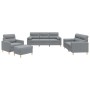 Juego de sofás con cojines 4 piezas tela gris claro von , Sofas - Ref: Foro24-3201560, Preis: 699,25 €, Rabatt: %