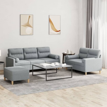 Juego de sofás con cojines 3 piezas tela gris claro von , Sofas - Ref: Foro24-3201624, Preis: 558,50 €, Rabatt: %