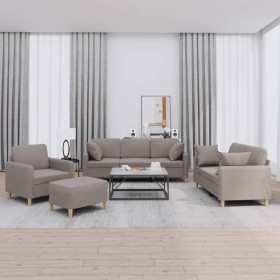 Juego de sofás con cojines 4 piezas tela gris taupe von , Sofas - Ref: Foro24-3202085, Preis: 693,12 €, Rabatt: %