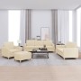 Juego de sofás con cojines 4 piezas tela crema by , Sofas - Ref: Foro24-3202064, Price: 659,60 €, Discount: %