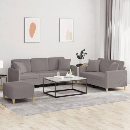 Juego de sofás con cojines 3 piezas tela gris taupe by , Sofas - Ref: Foro24-3202149, Price: 549,87 €, Discount: %