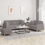 Juego de sofás con cojines 3 piezas tela gris taupe by , Sofas - Ref: Foro24-3202149, Price: 549,87 €, Discount: %