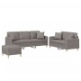 Juego de sofás con cojines 3 piezas tela gris taupe by , Sofas - Ref: Foro24-3202149, Price: 549,87 €, Discount: %