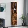 Aparador de madera contrachapada roble ahumado 34,5x34x180 cm de , Aparadores - Ref: Foro24-3199270, Precio: 111,77 €, Descue...