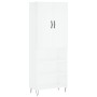 Aparador alto madera contrachapada blanco 69,5x34x180 cm de , Aparadores - Ref: Foro24-3198113, Precio: 139,65 €, Descuento: %