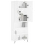 Aparador alto madera contrachapada blanco 69,5x34x180 cm de , Aparadores - Ref: Foro24-3198113, Precio: 139,65 €, Descuento: %