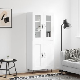 Aparador alto madera contrachapada blanco brillo 69,5x34x180 cm von , Sideboards - Ref: Foro24-3198371, Preis: 174,14 €, Raba...
