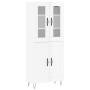 Aparador alto madera contrachapada blanco brillo 69,5x34x180 cm by , Sideboards - Ref: Foro24-3198371, Price: 174,14 €, Disco...
