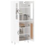 Aparador alto madera contrachapada blanco brillo 69,5x34x180 cm by , Sideboards - Ref: Foro24-3198371, Price: 174,14 €, Disco...